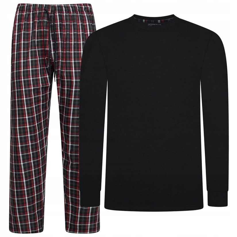 Velké pánské pyžamo s dlouhým rukávem a nohavičkou, černé Kam