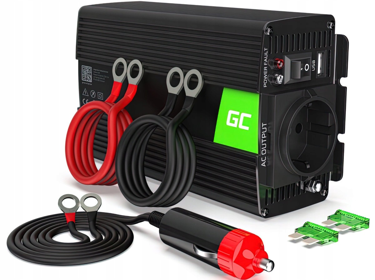 Przetwornica Greencell 24V na 230V 500W/1000W Czysta sinusoida