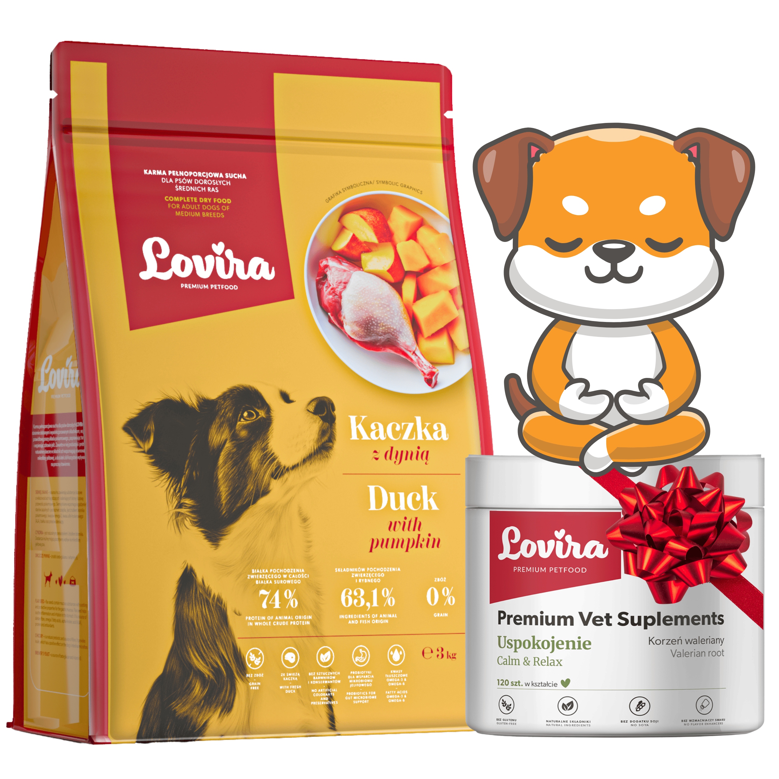 Levně Krmivo Suchá Kachna Dárek Doplňky Pro Psa Na Stres 120 ks uklidnění