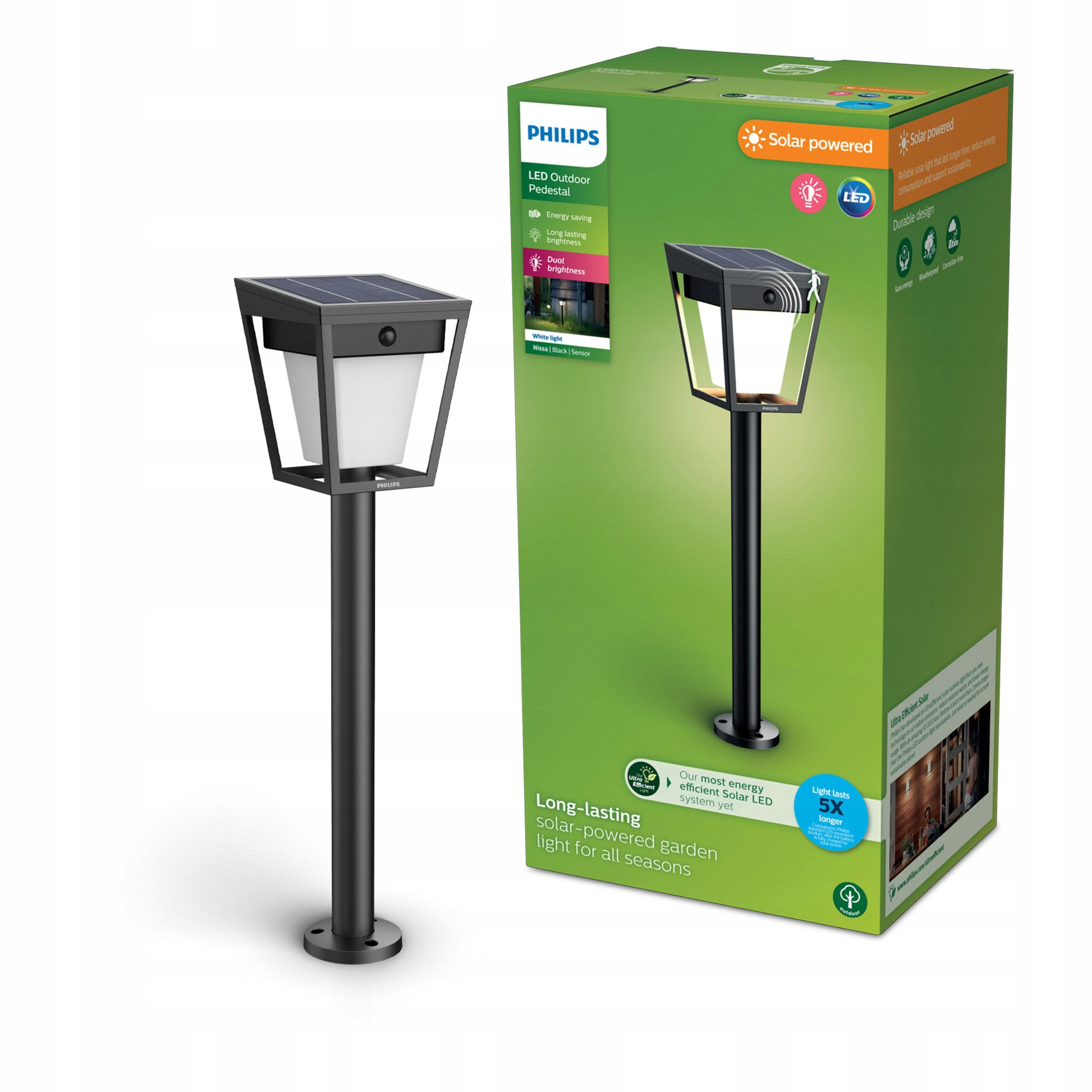 Solární Lampa Led lampa Philips Nissa Zahradní zapichovací sloupek 50 cm Snímač pohybu