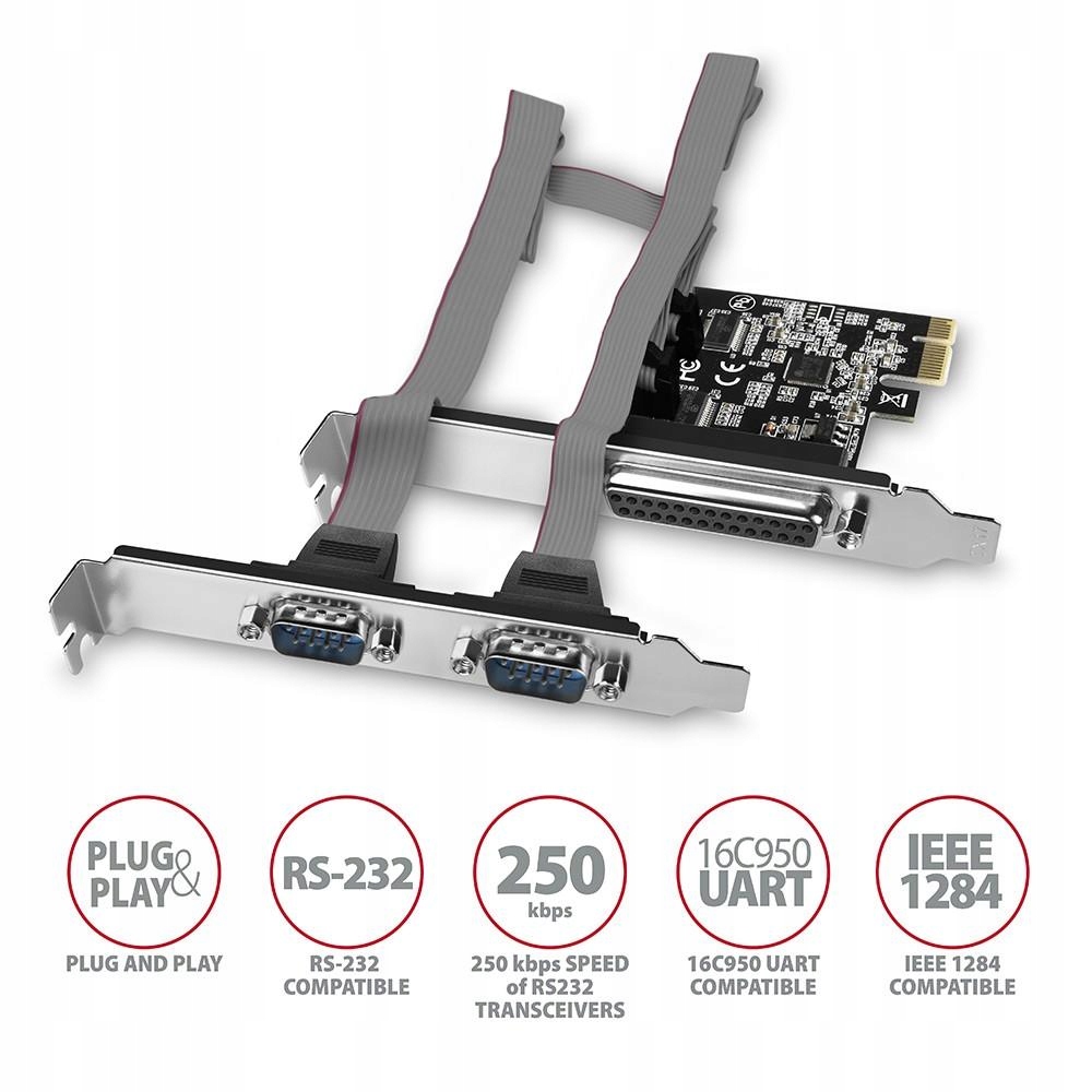 Pcea-psn Kontroler PCIe 1x port równoległy Lpt 2x port szeregowy RS232