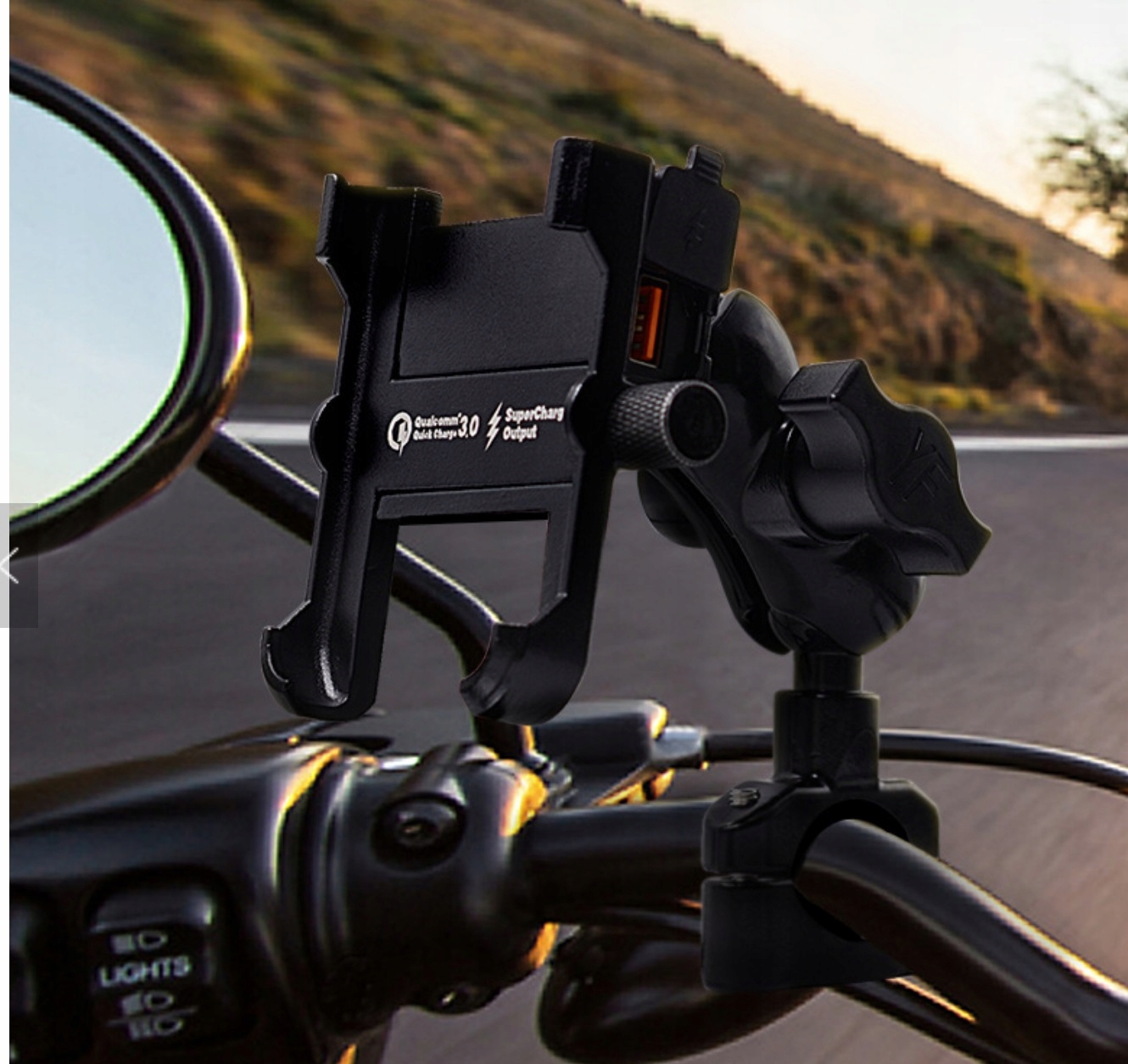 UCHWYT MOTOCYKLOWY na TELEFON IMADŁO SOLIDNY METAL ŁADOWARKA 3,4A QC 3.0 Producent DKM