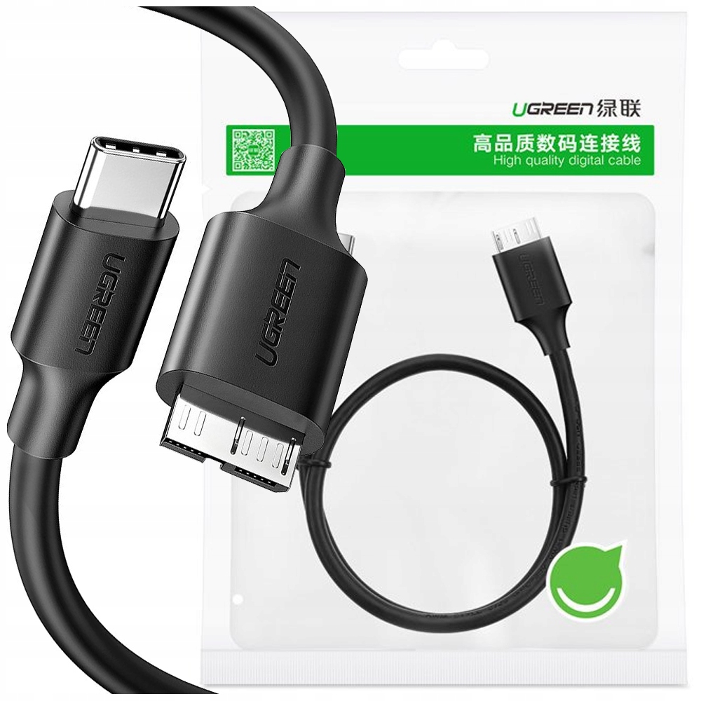 UGREEN KABEL PRZEWÓD DŁUGI USB TYP C - MICRO USB SUPERSPEED 3.0 1M CZARNY
