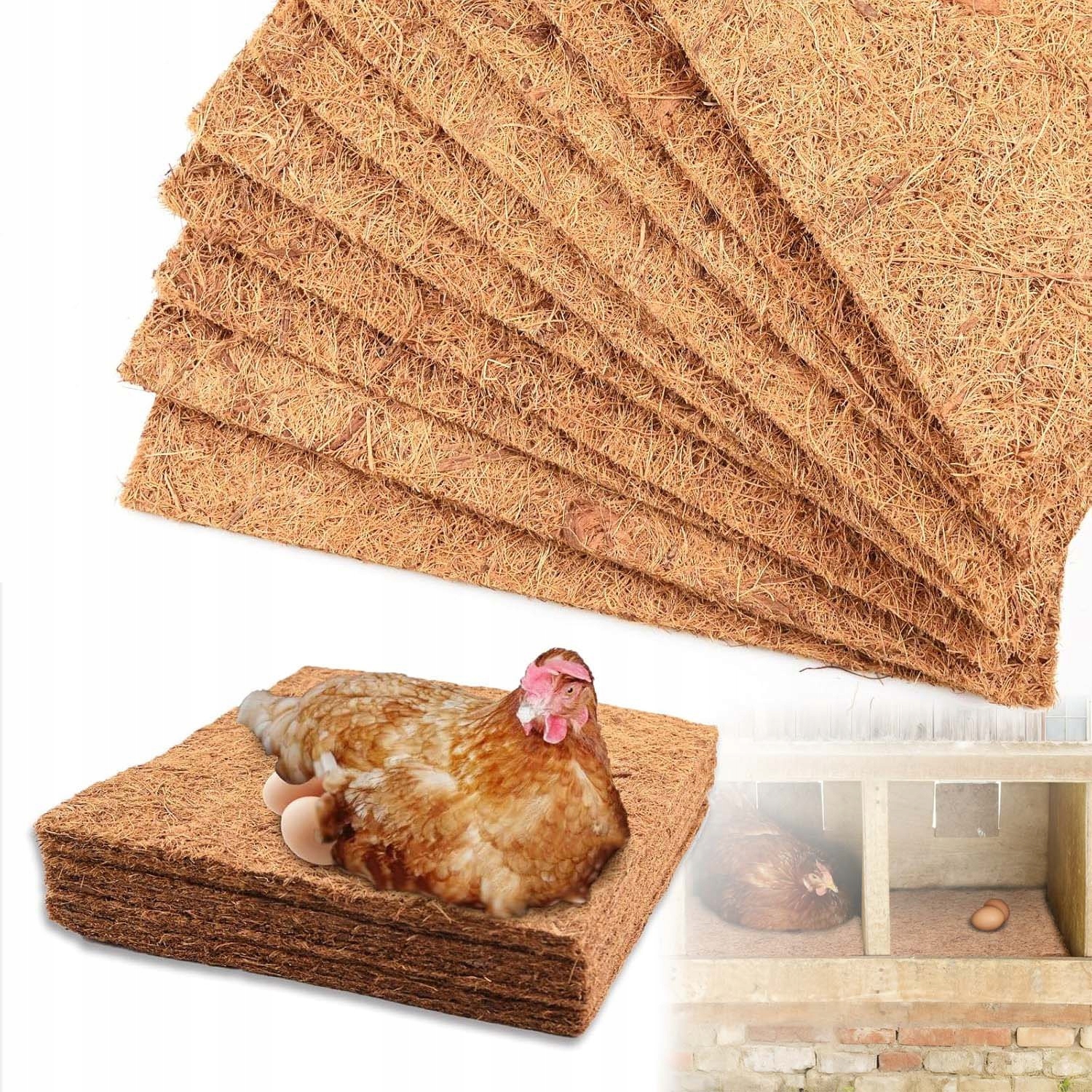 Levně Kokosová Podložka Diy, Hnízdo Pro Kuřata, Křečky, Želvy, Plazy, 30X30 CM, 10X