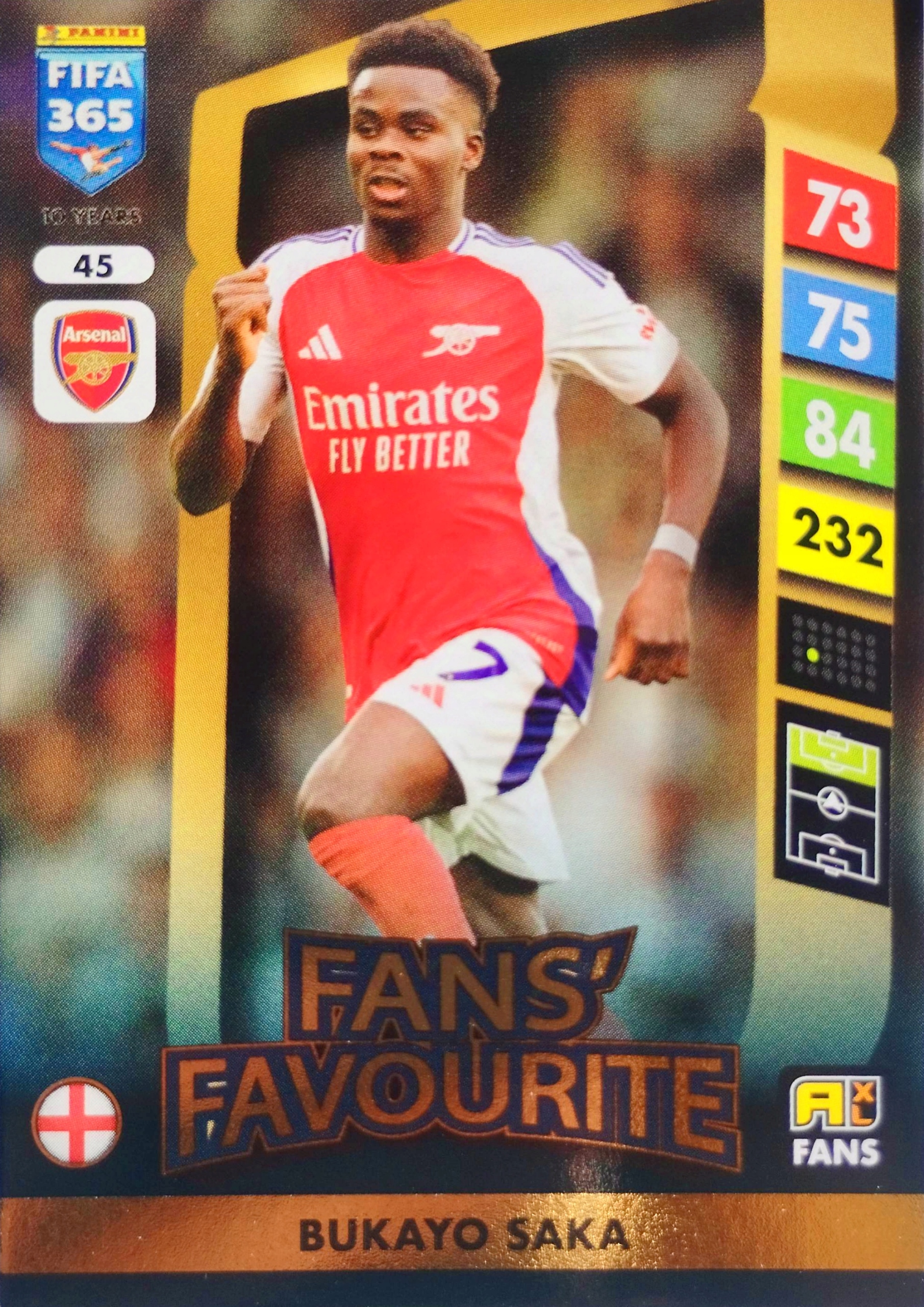 Panini Fifa 365 2025 Fans Favourite 45 Bukayo Saka Arsenal Londyn