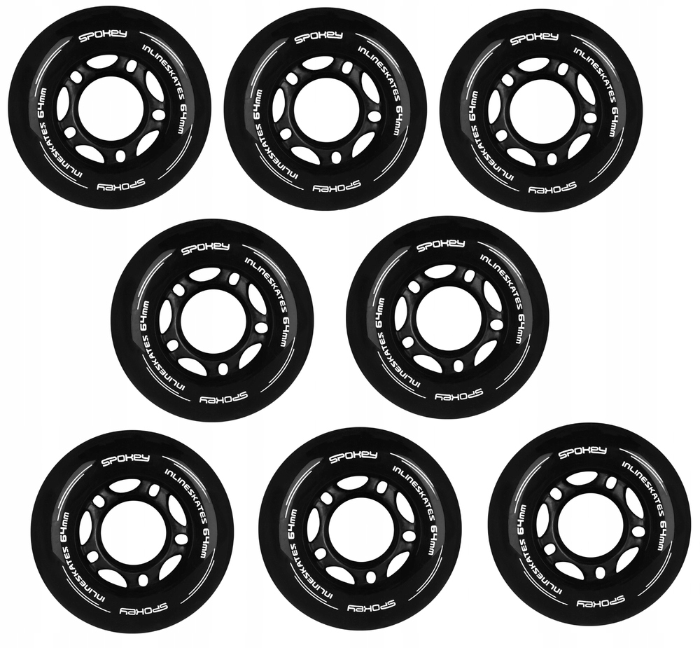 SPOKEY 8x Kółka Do Rolek Łyżworolek 82A 76 mm Bez Łożysk