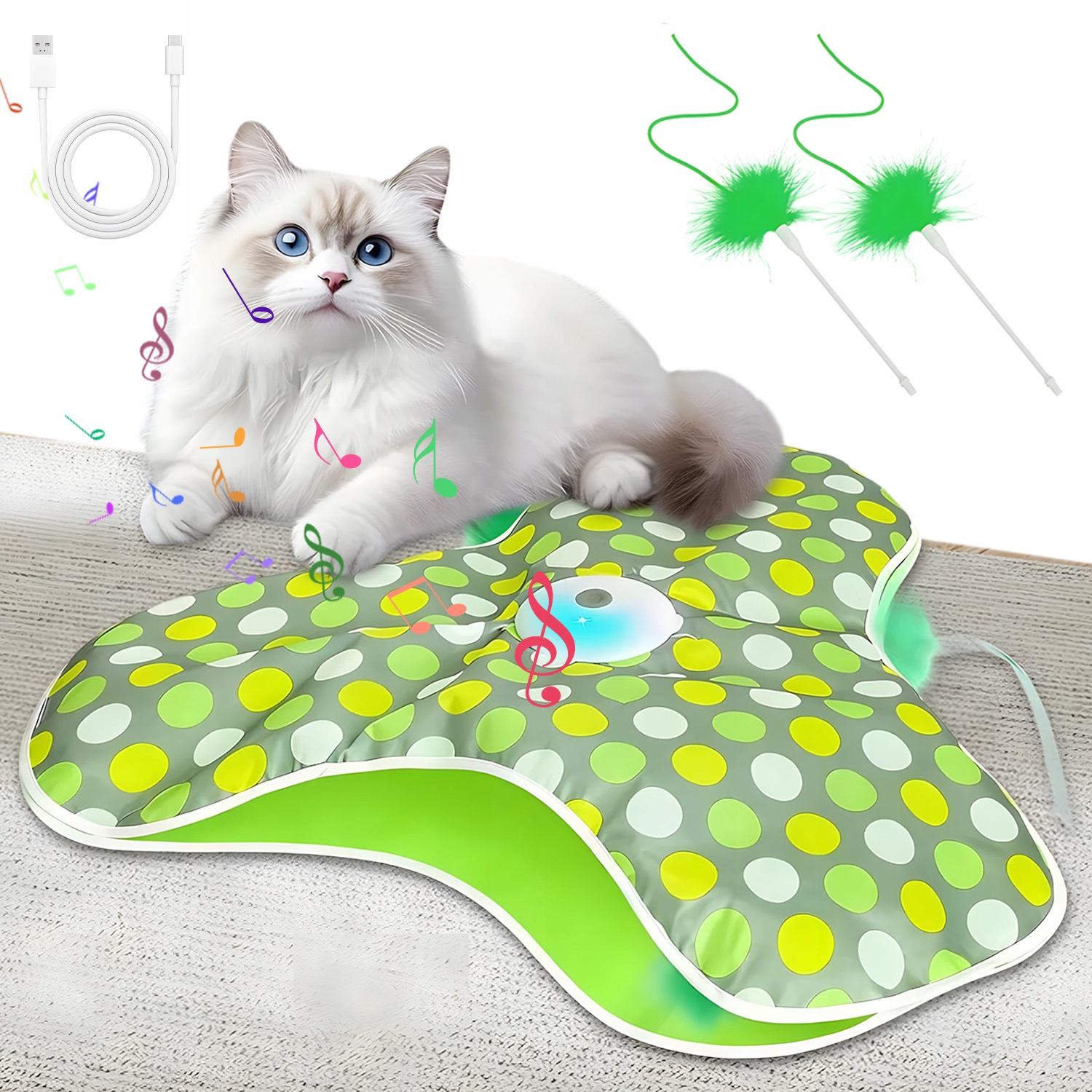 Levně Elektrická Interaktivní Hračka Pro Kočky Se 3 Režimy Svícení Usb