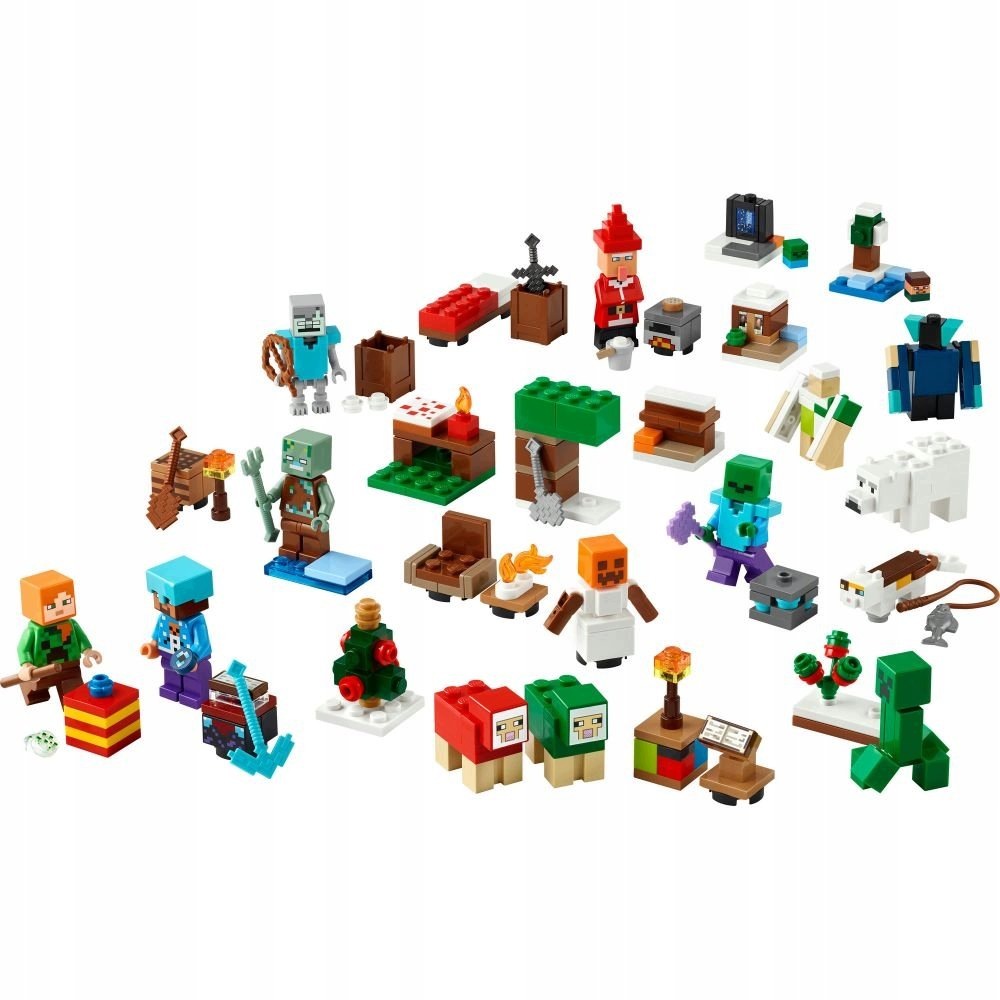 Адвент-календарь LEGO Minecraft 21280 2025, 300 деталей, минифигурки и игровой коврик, от 6 лет — фото 3