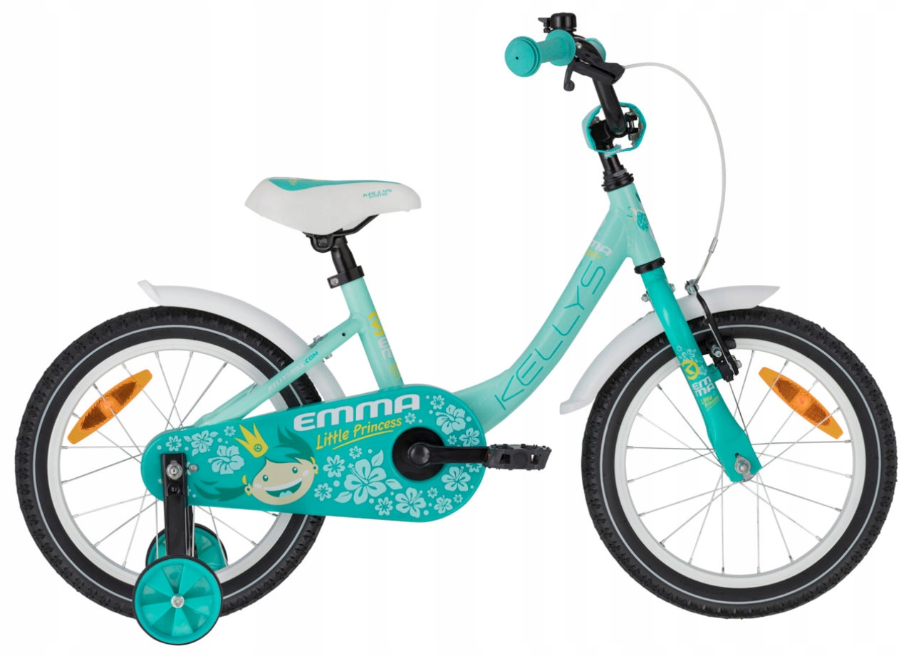 Rower dziecięcy Kellys Emma Menthol (16'') Alu z kółkami podporowymi