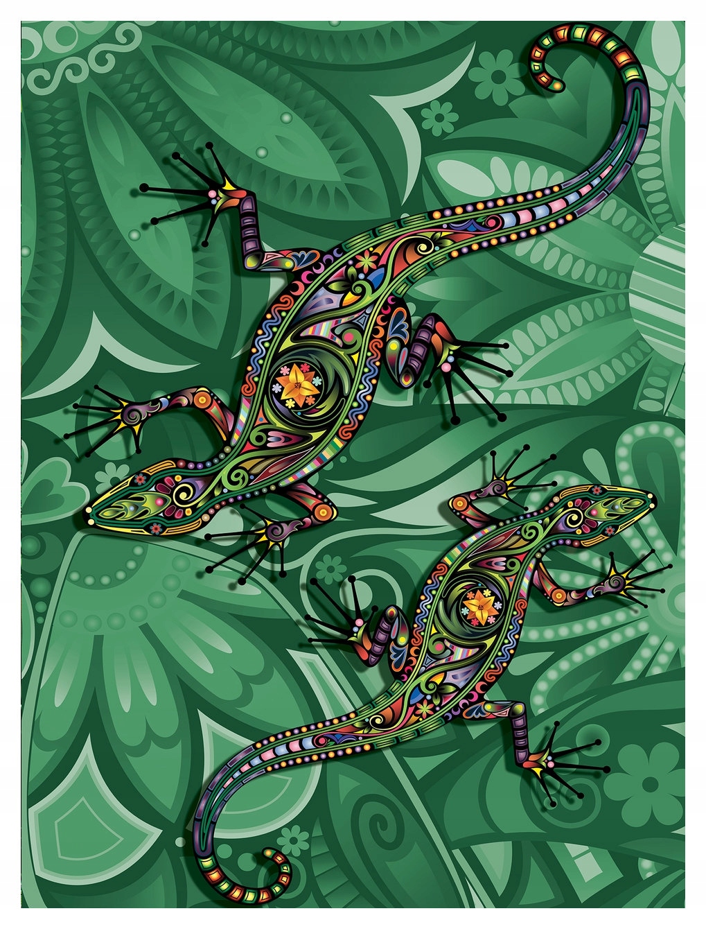 Fototapeta Tropické ještěrky s vinylovým vzorem 184x254 lepidlo