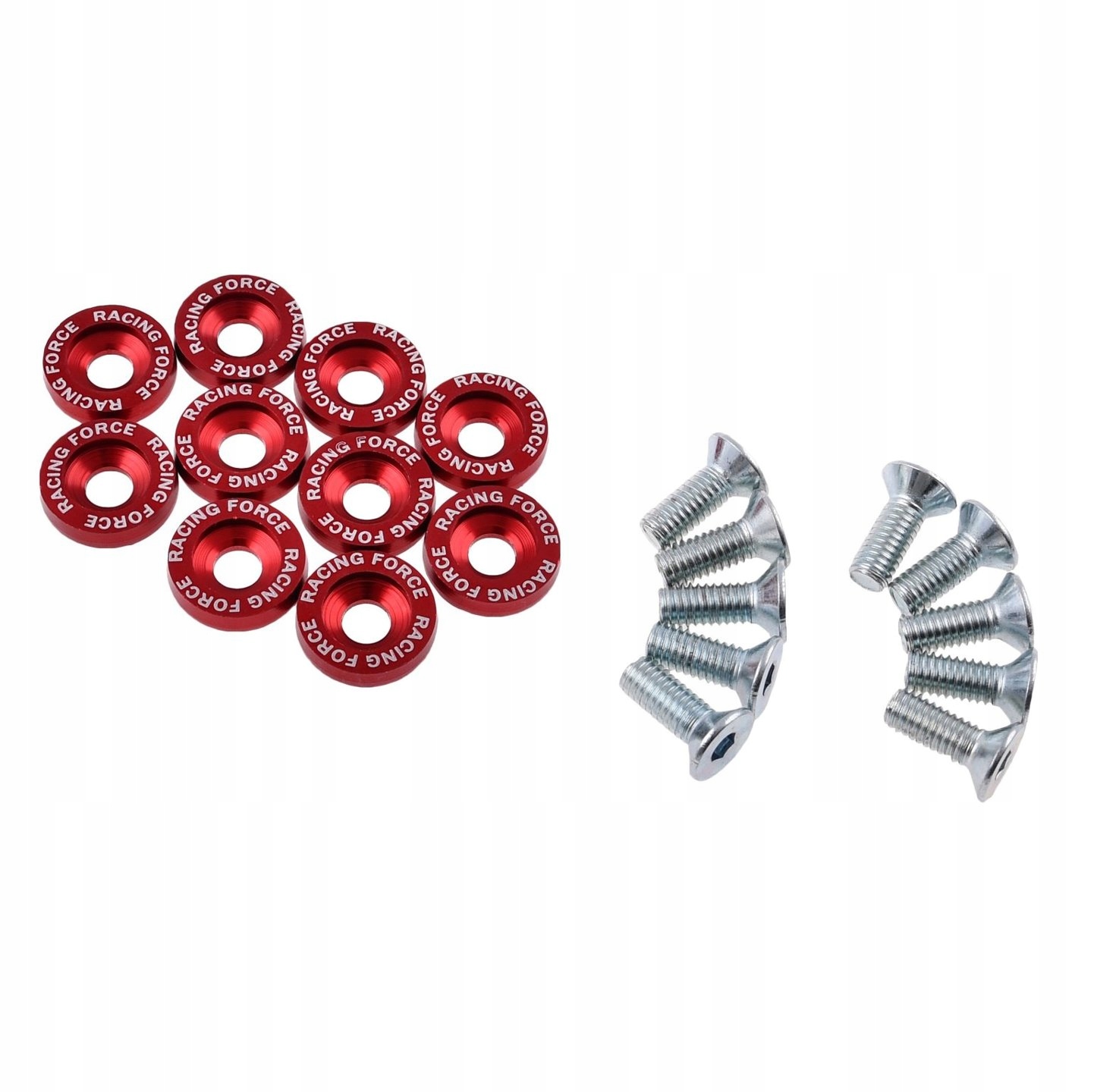 Ozdobne podkładki anodowane czerwone śruby M6 kpl