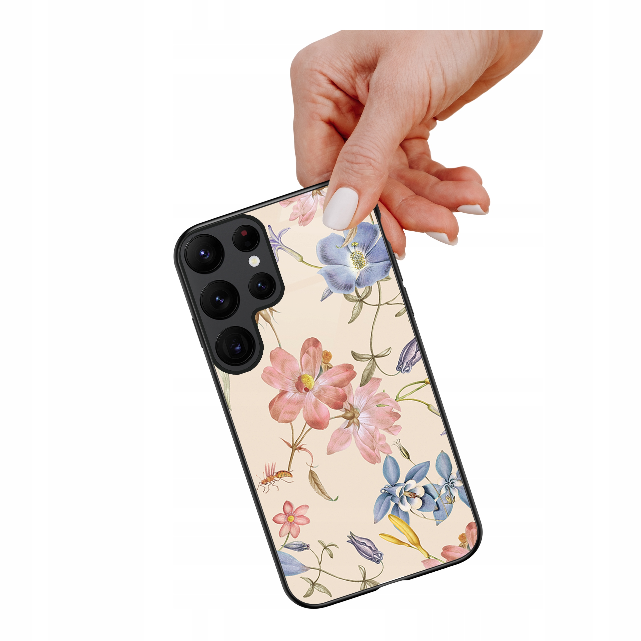 Etui szklane ceramiczne do Samsung Galaxy S23 Ultra Kolorowe kwiatki