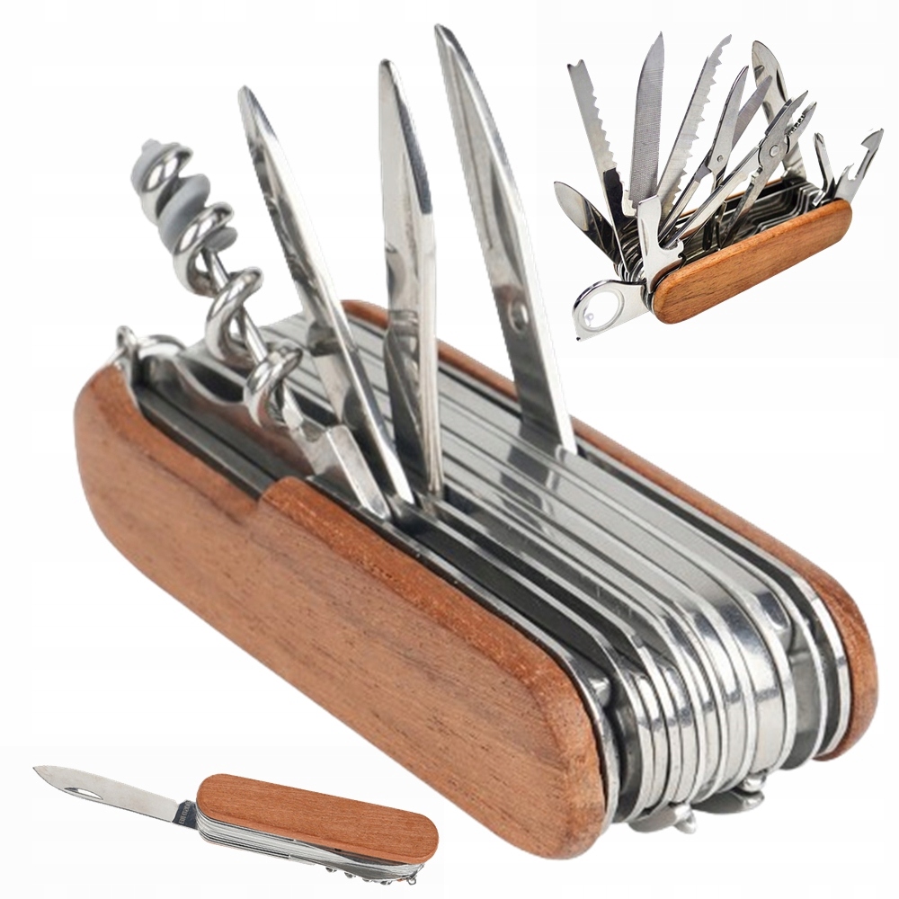 17W1 Składany Scyzoryk Nóż Multitool Survival Korkociąg Nożyczki