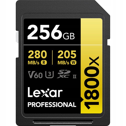 Paměťová karta Lexar Gold Sdxc Pro 256GB 280MB/s Uhs-ii U3 1800x V60