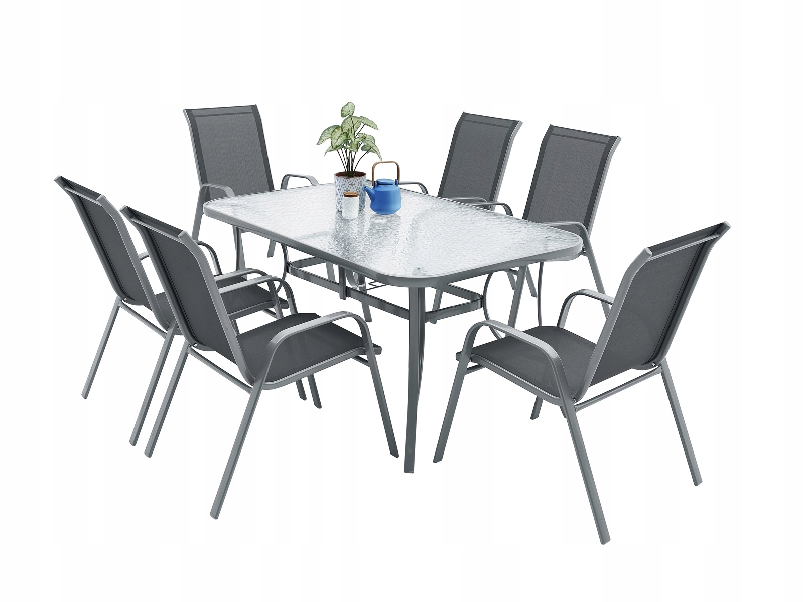 MEBLE OGRODOWE ZESTAW STÓŁ 6+1 NA TARAS BALKON