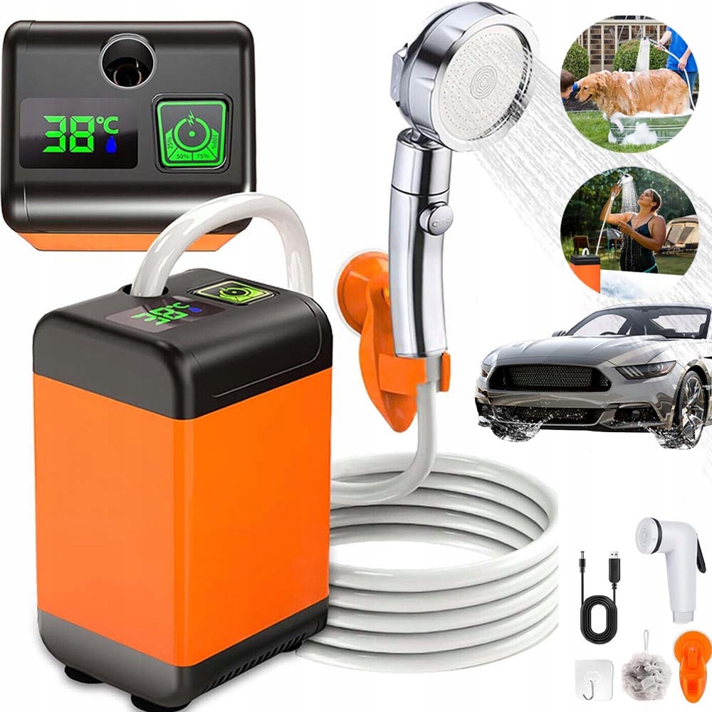 Turistická Přenosná Kempingová Sprcha Do Auta S Akumulátor 6000 Mah