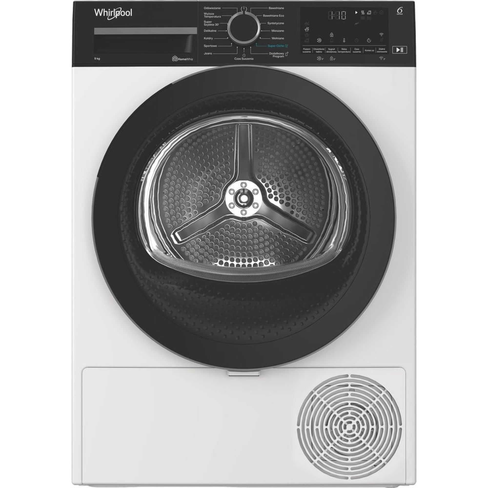 Suszarka Whirlpool WD95WBBPL 9kg pompa ciepła 6zmysł inwerter biała