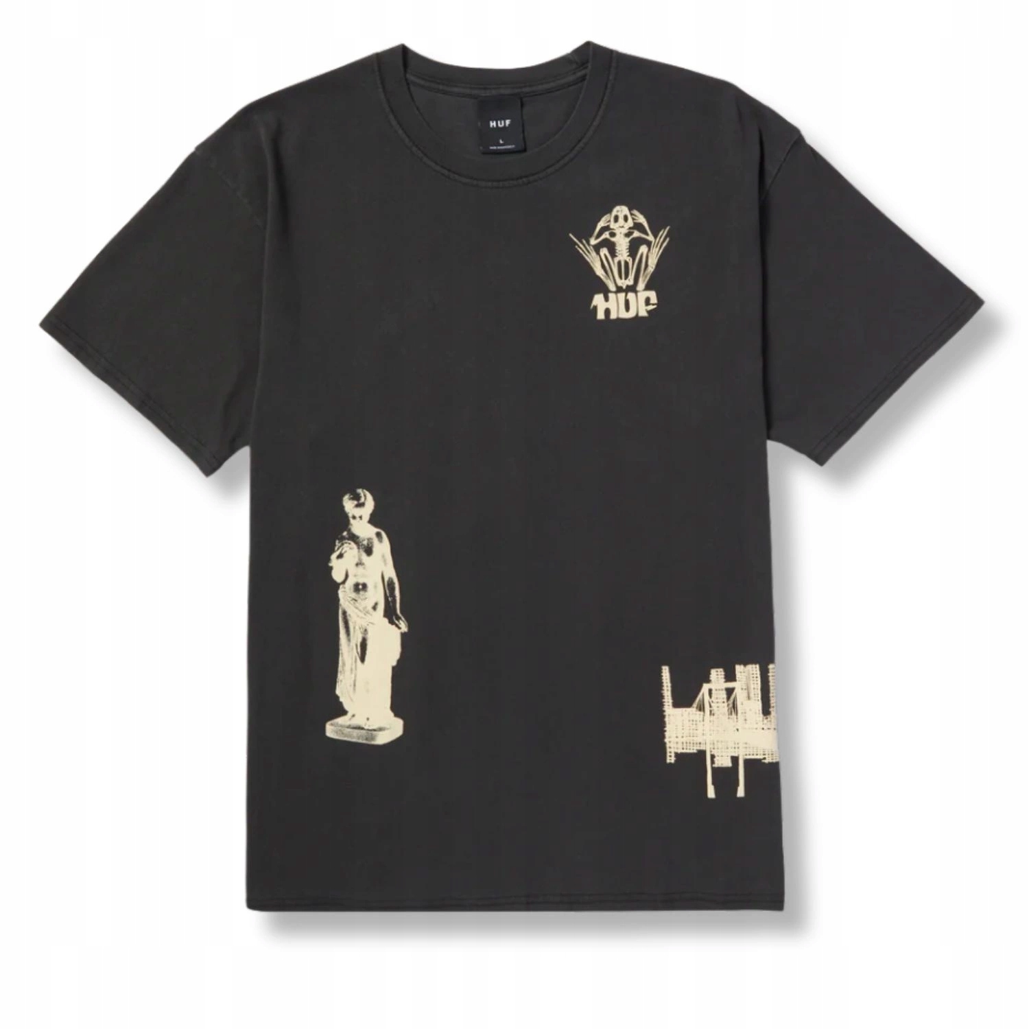 Pánské Tričko tričko Huf Blood Drunk s šedým potiskem vel. S