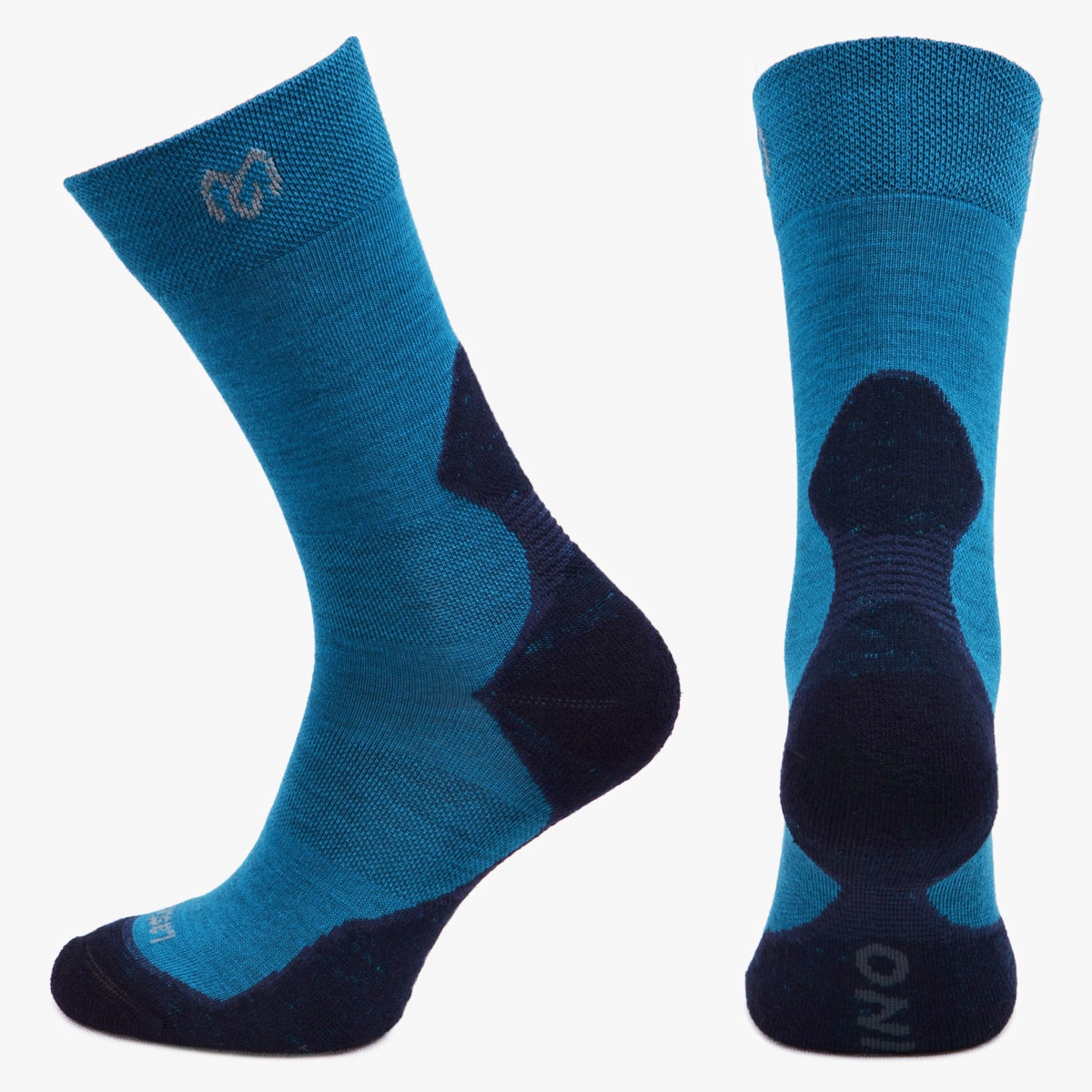 Skarpety sportowe trekkingowe 40% wełny merino merynos niebieskie 38-41
