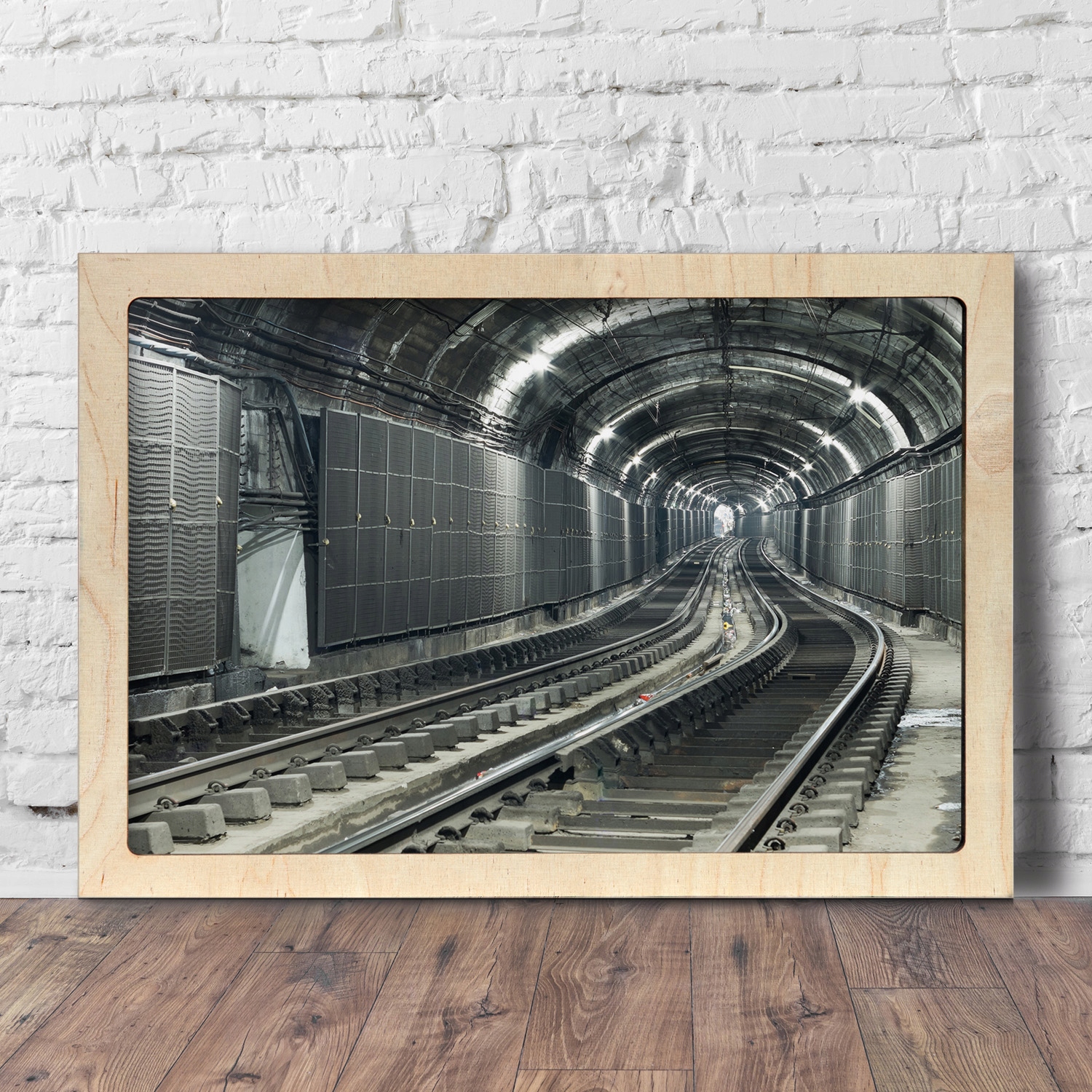 Foto obraz na zeď rámeček Tunel koleje metro 60x40