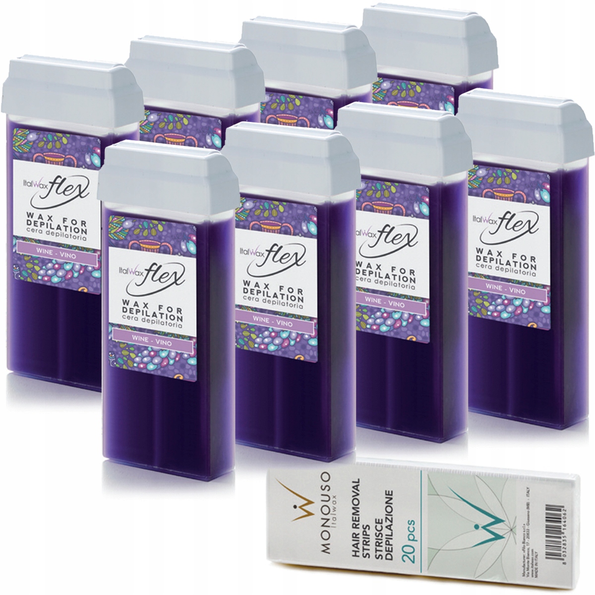 DEPILACJA 8x Wosk w rolce ITALWAX Flex WINE PASKI