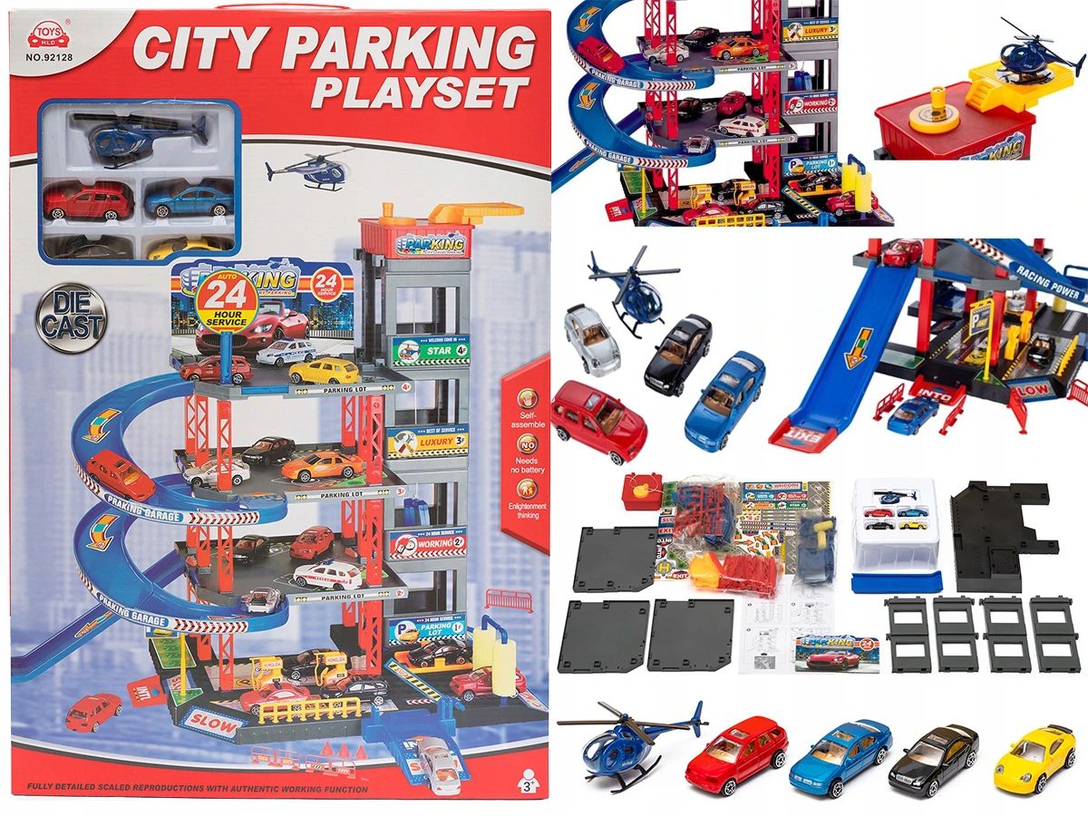 WIELOPOZIOMOWY DUŻY PARKING SAMOCHODOWY GARAŻ AUTA Materiał plastik