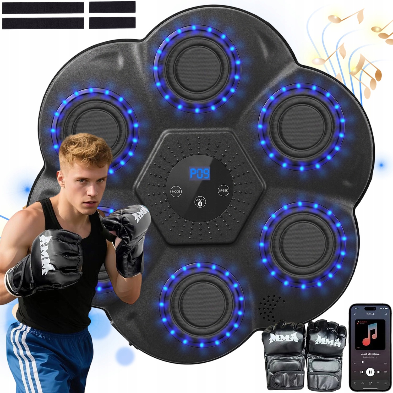 Boxerský Tréninkový Hudební Stroj Bluetooth S 9 Režimy S Rukavicemi