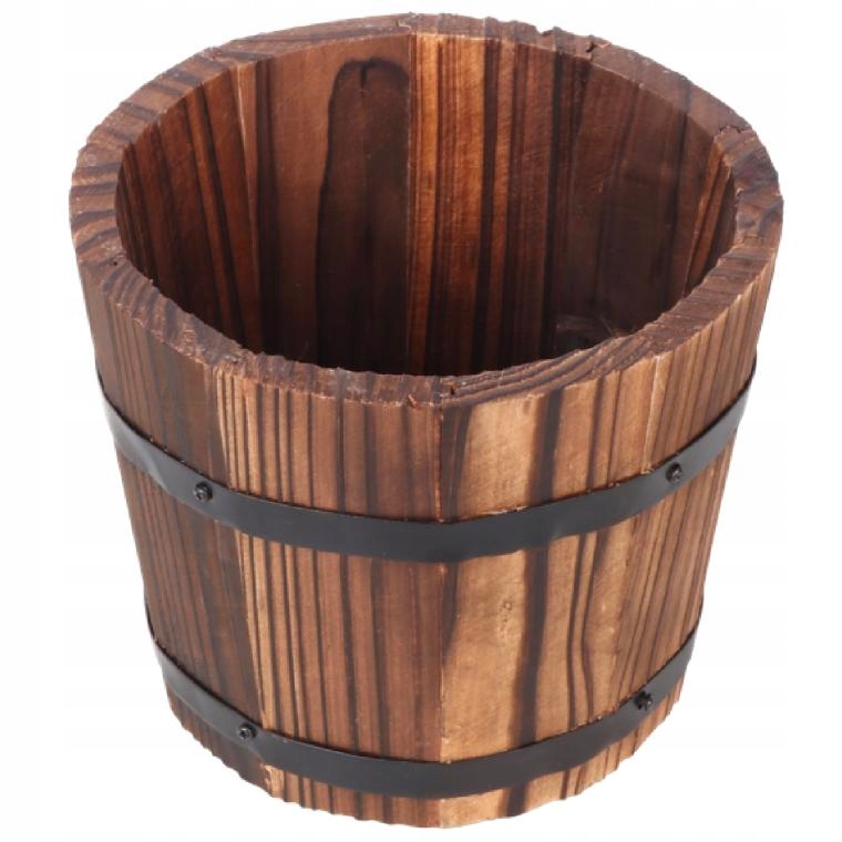 DONICA DREWNIANA Z METALOWYMI OBRĘCZAMI 13X11X10 CM Kod producenta DONICA DREWNIANA Z METALOWYMI OBRĘCZAMI