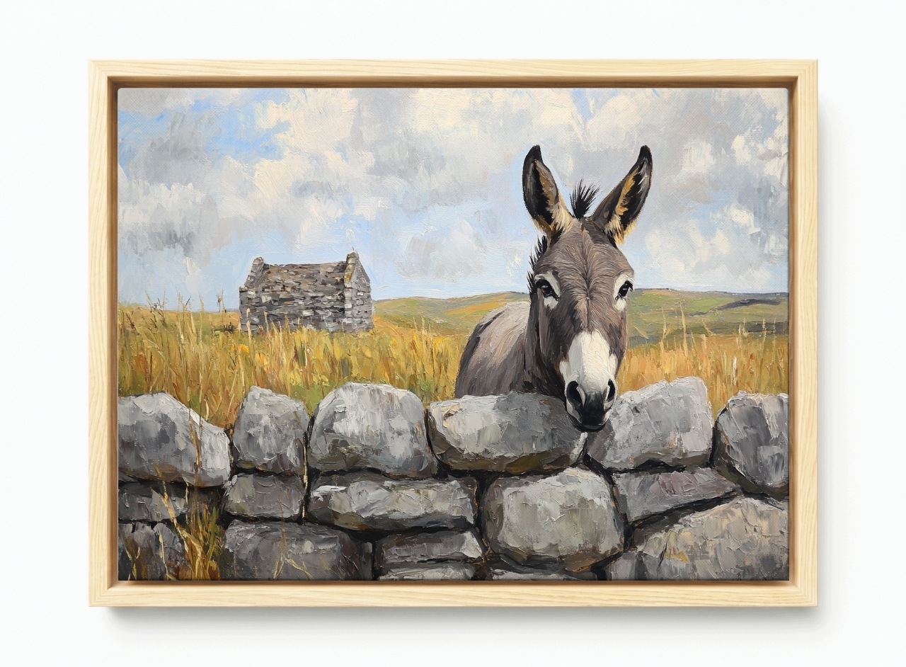 Obraz Rám Americký Box Příroda Irsko Zeď Obec Osel 60x40