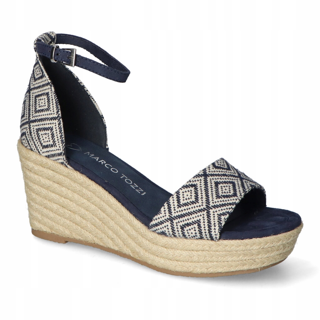 Dámské sandály Marco Tozzi s modrým vzorem, velikost 39