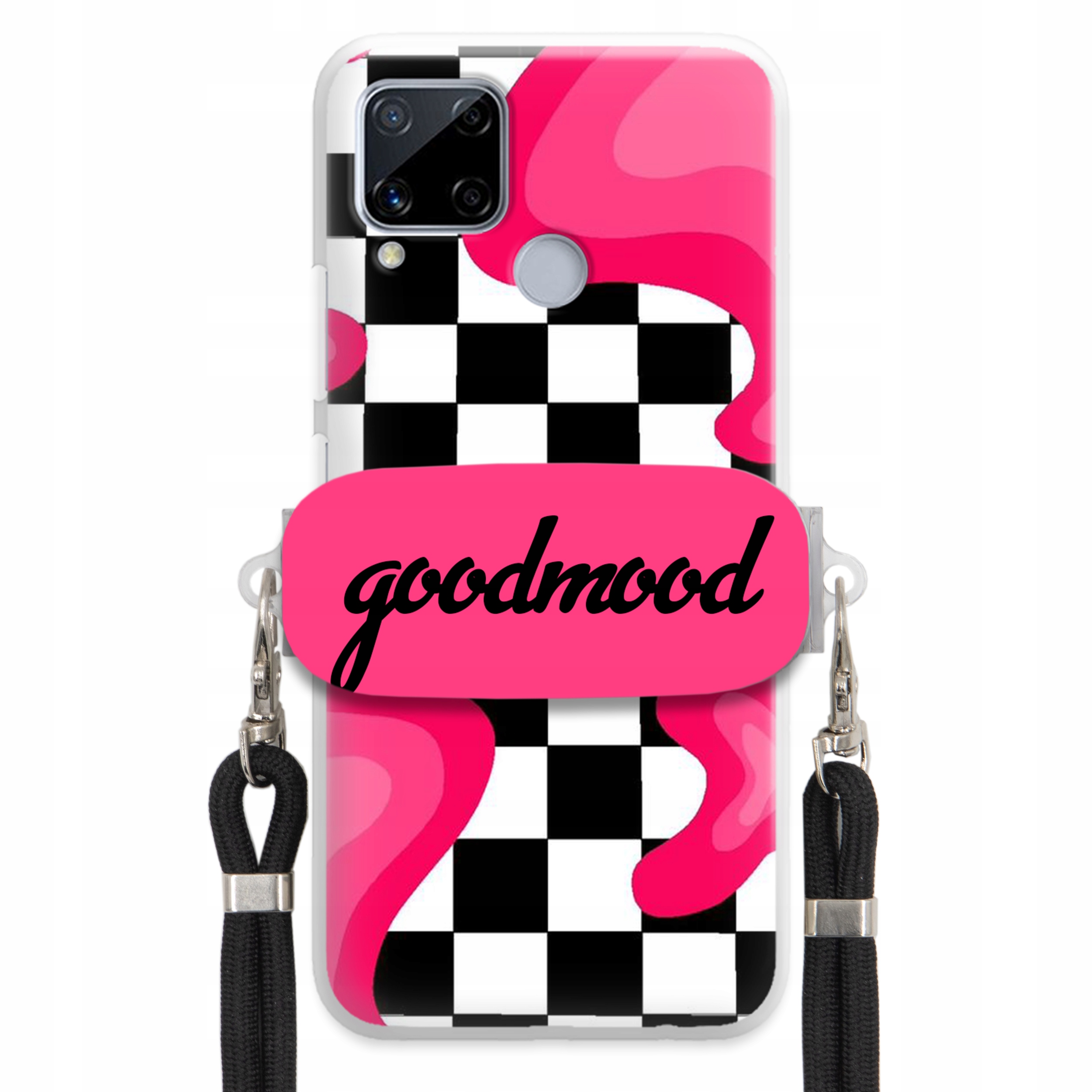 Pouzdro Pro Realme C15 Set Case Držák Na Vodítko Černý Pro Teenagery Splash