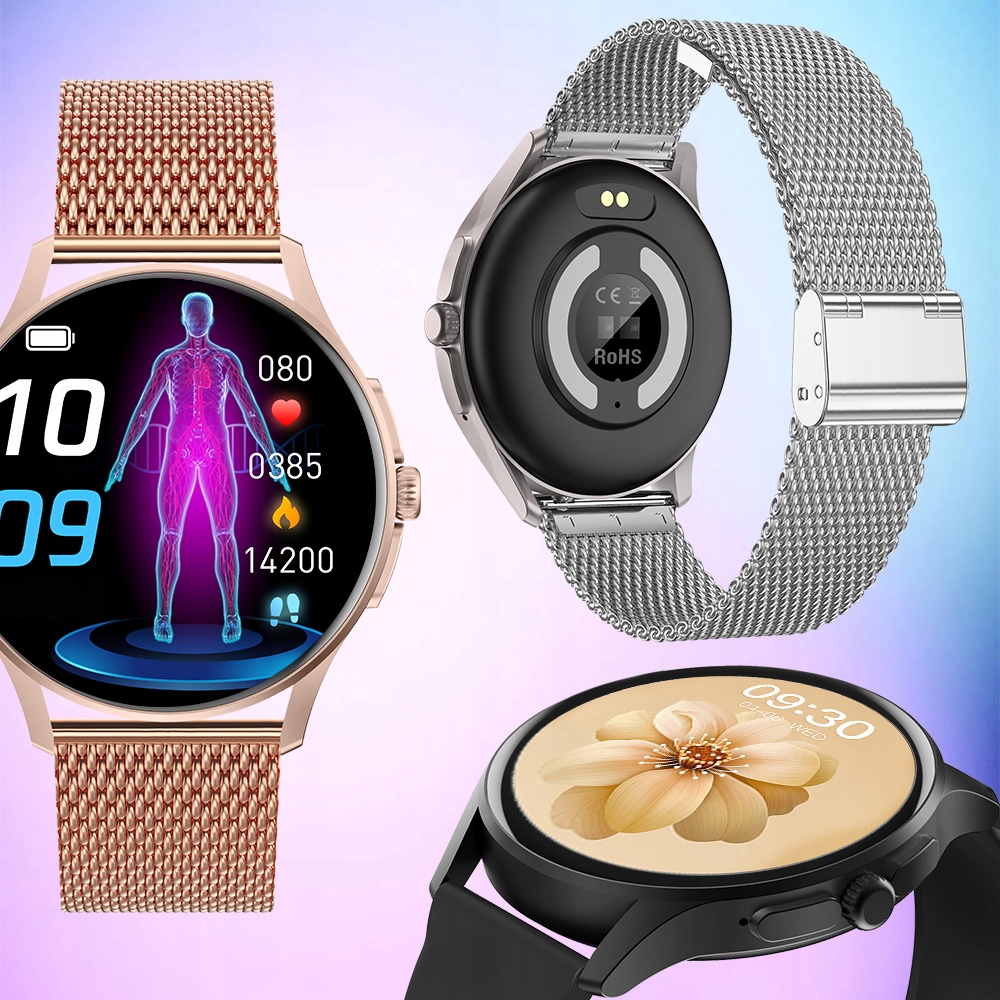 Smartwatch Damski Enter Candice Glukometr Rozmowy EKG pl menu złoty Model inny