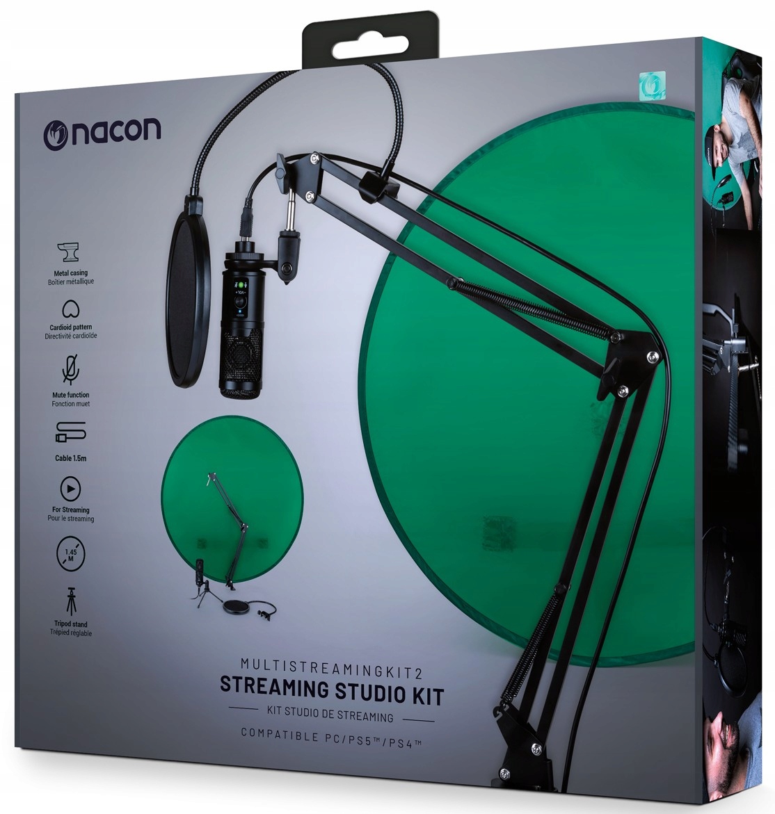 Nacon Pc Streamovací sada 2 Mikrofon s příslušenstvím pozadí