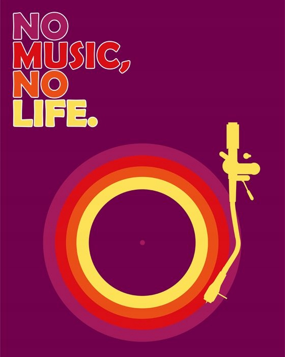

Napis No music no life Plakat motywacyjny 40x50 cm