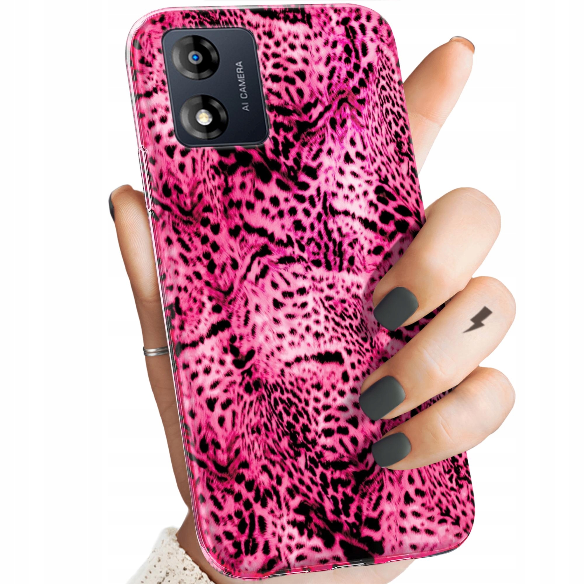 Etui Do Motorola Moto E13 Futerko Futro Panterka Obudowa Pokrowiec