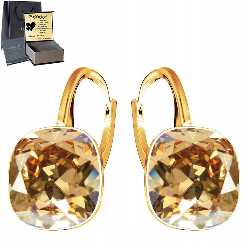 Zlaté Stříbrné Náušnice 925 Závěsné Gravírování jako Dárek pro manželku k výročí