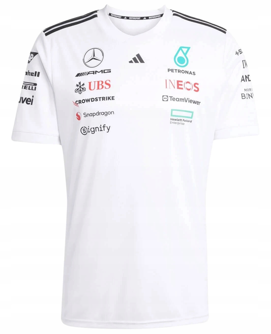 Tričko Mercedes Amg Petronas F1 adidas 2025 Driver White vel. L