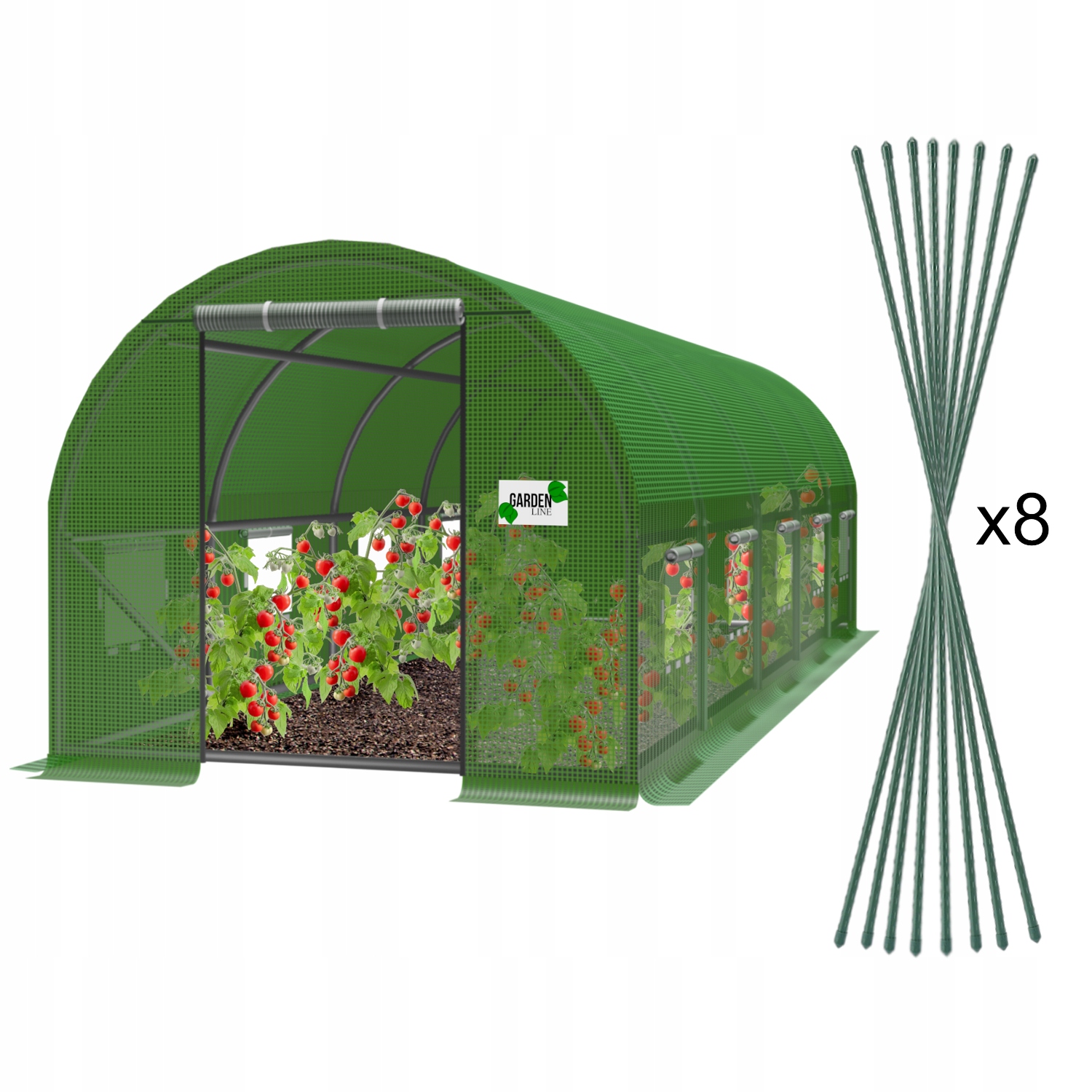 Fóliový záhradný tunel Skleník 8 m x 3 m x 2 m 6 m2 5 Segmentov