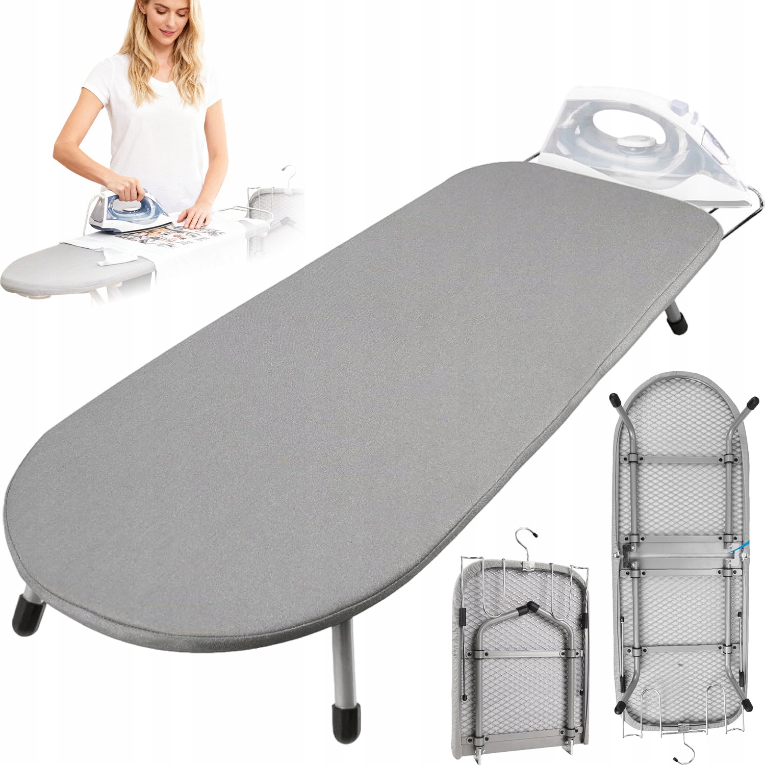 Skládací Žehlicí Prkno Stolové Malé Kovové 83×31 CM Na Stůl