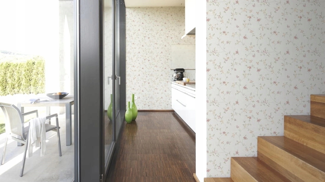 Tapeta w drobne kwiatki w angielskim stylu winyl Gramatura 180 g/m²