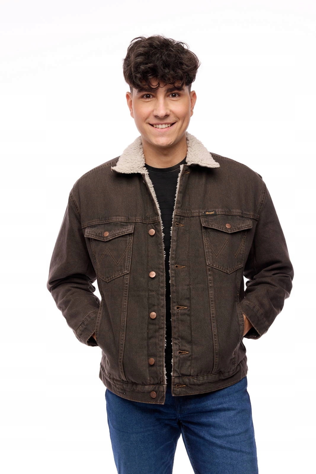 Pánská bunda Wrangler Antifit Sherpa Black Clay W4416915C L