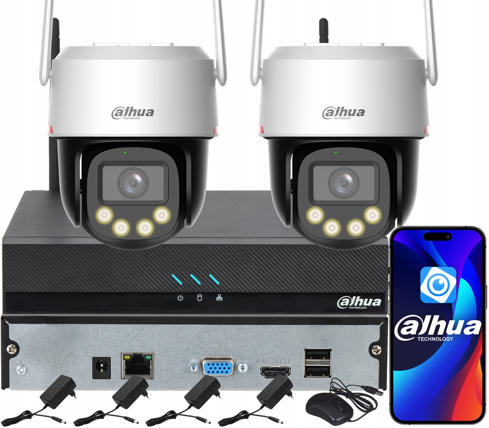 Monitorovací sada Dahua 2 kamery 8MPx P8F-PV WizColor 4K Analýza obrazu Ai
