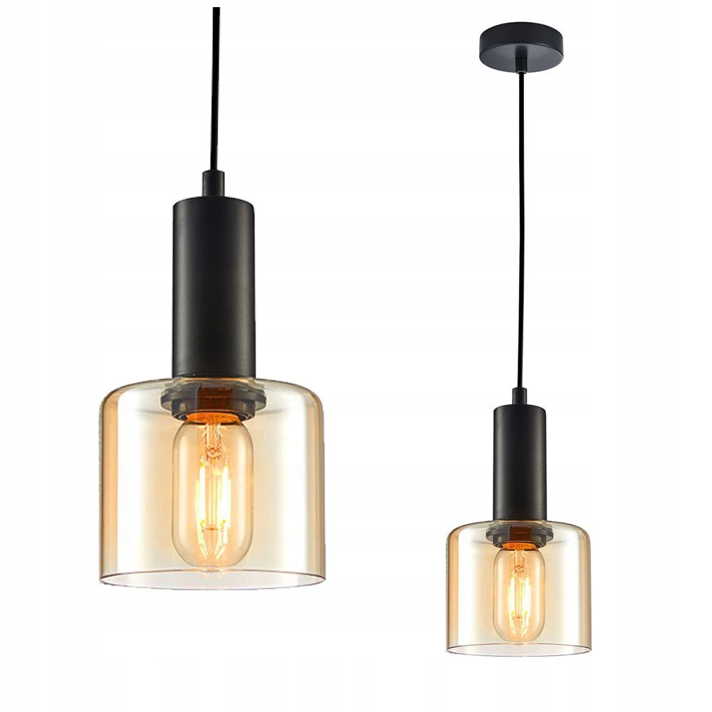Závěsná lampa Santia PND-65342-1-BK+AMB Italux