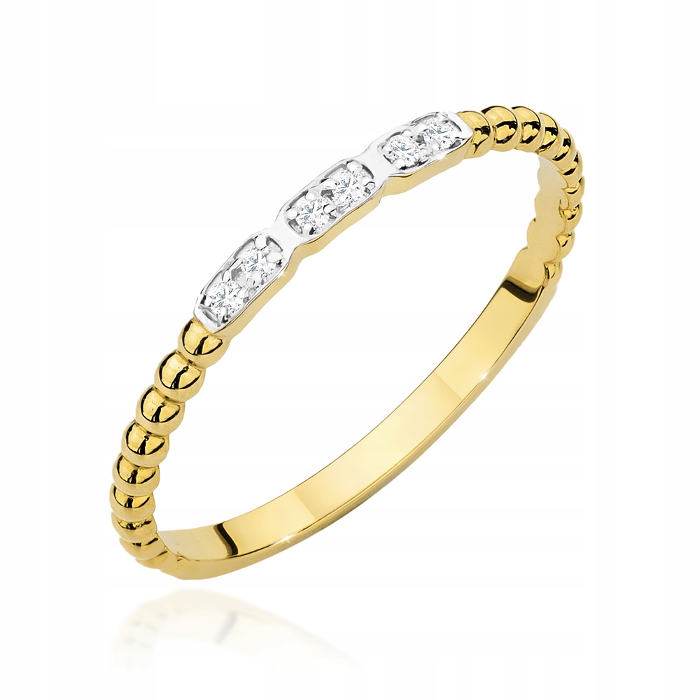 Prstýnek s brilianty 0,03 ct, zlatý prsten 585