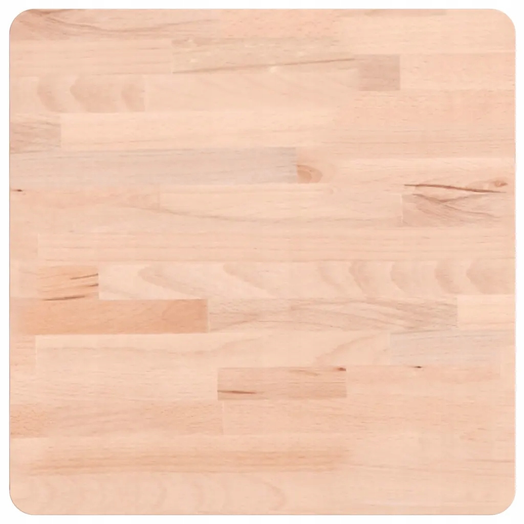 Čtvercová deska stolu z masivního bukového dřeva, 40 x 40 x 2,5 cm, zaoblená