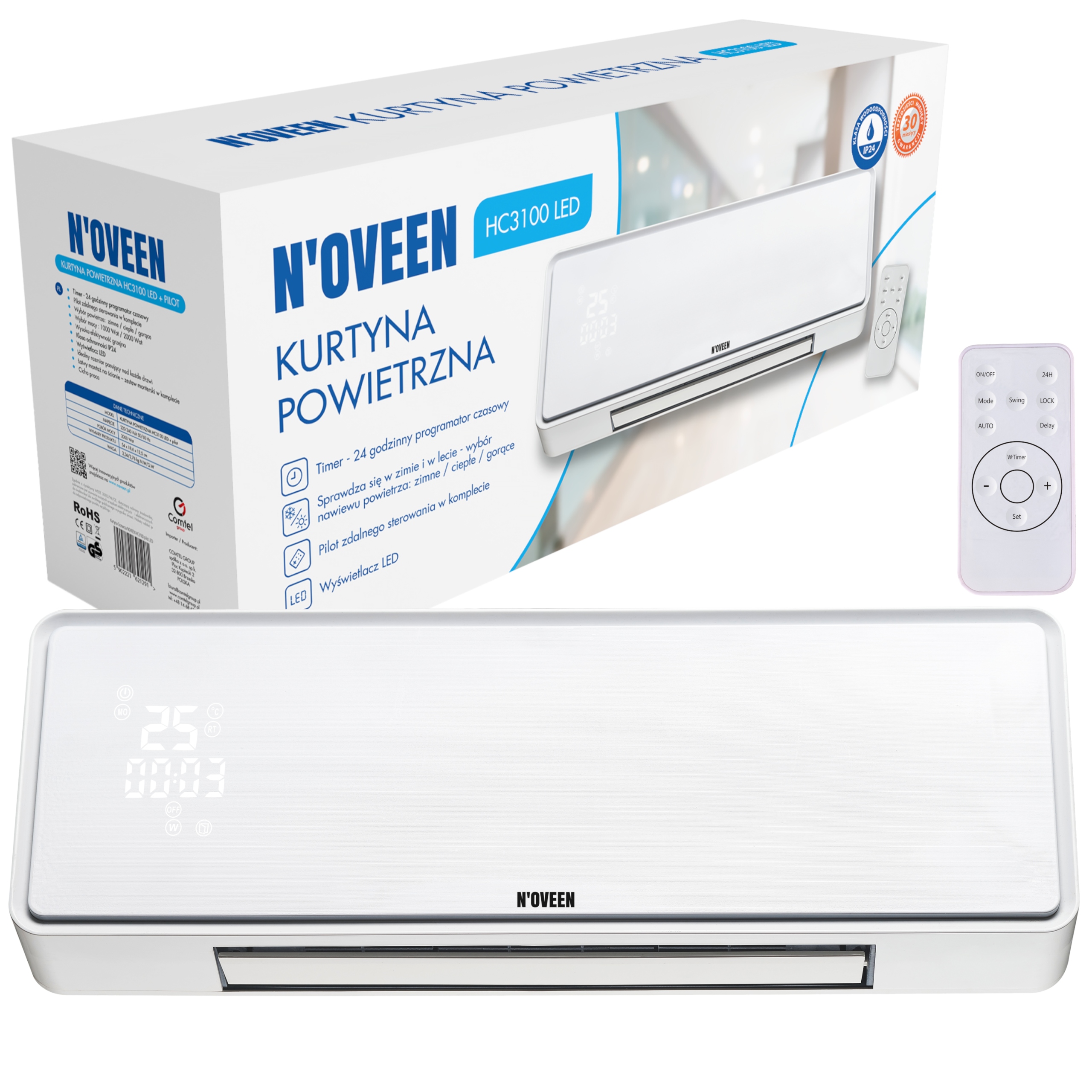 ENERGOOSZCZĘDNA KURTYNA POWIETRZNA KLIMATYZACJA PILOT TIMER