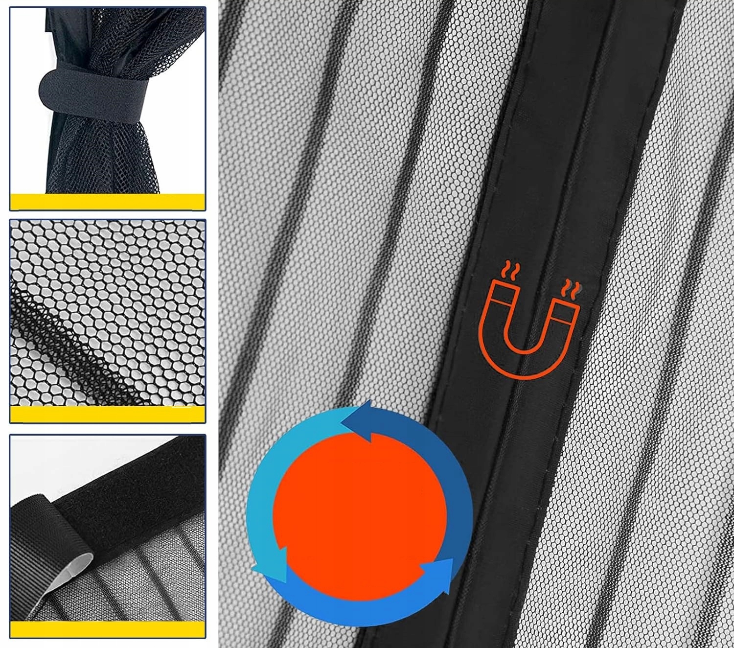 MOSKITIERA NA DRZWI BALKONOWE MAGNES ZASŁONA KURTYNA SZCZELNA 100x210CM Marka inna