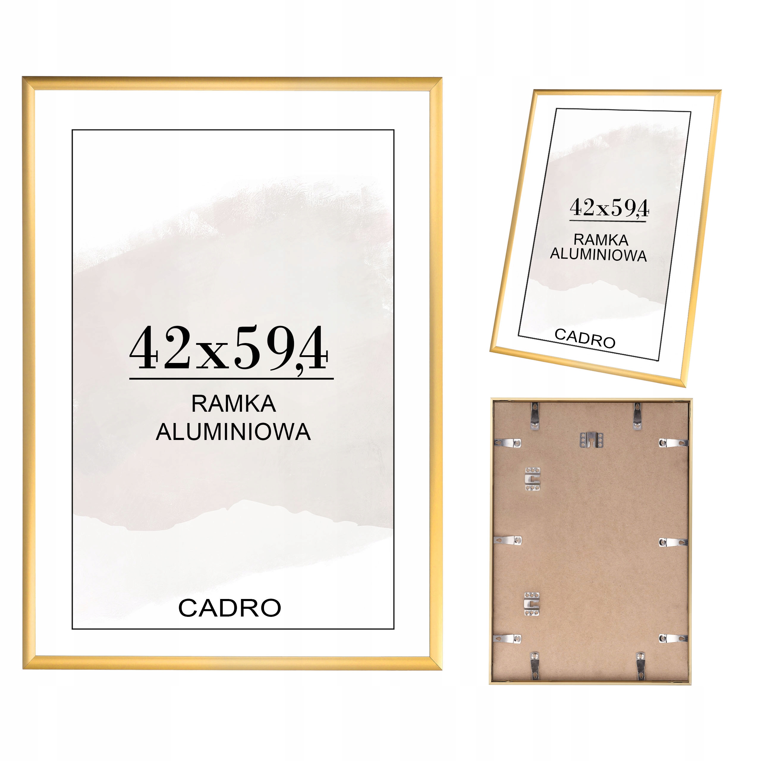 RAMKA A2 RAMKI NA ZDJĘCIA 42x59 ALUMINIOWA ZŁOTA