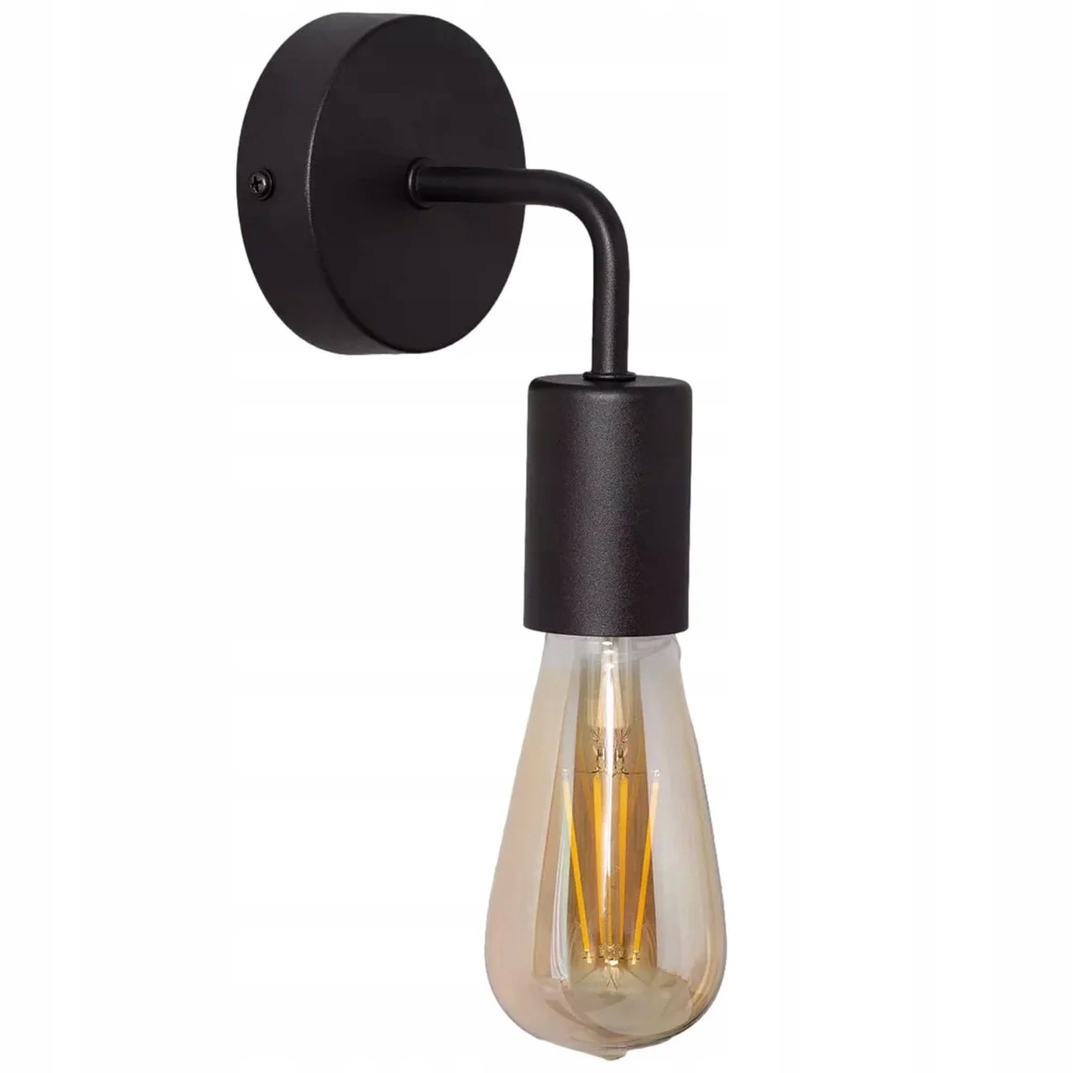 Nástěnná lampa retro loft černá kovová do ložnice obývacího pokoje Abruzzo