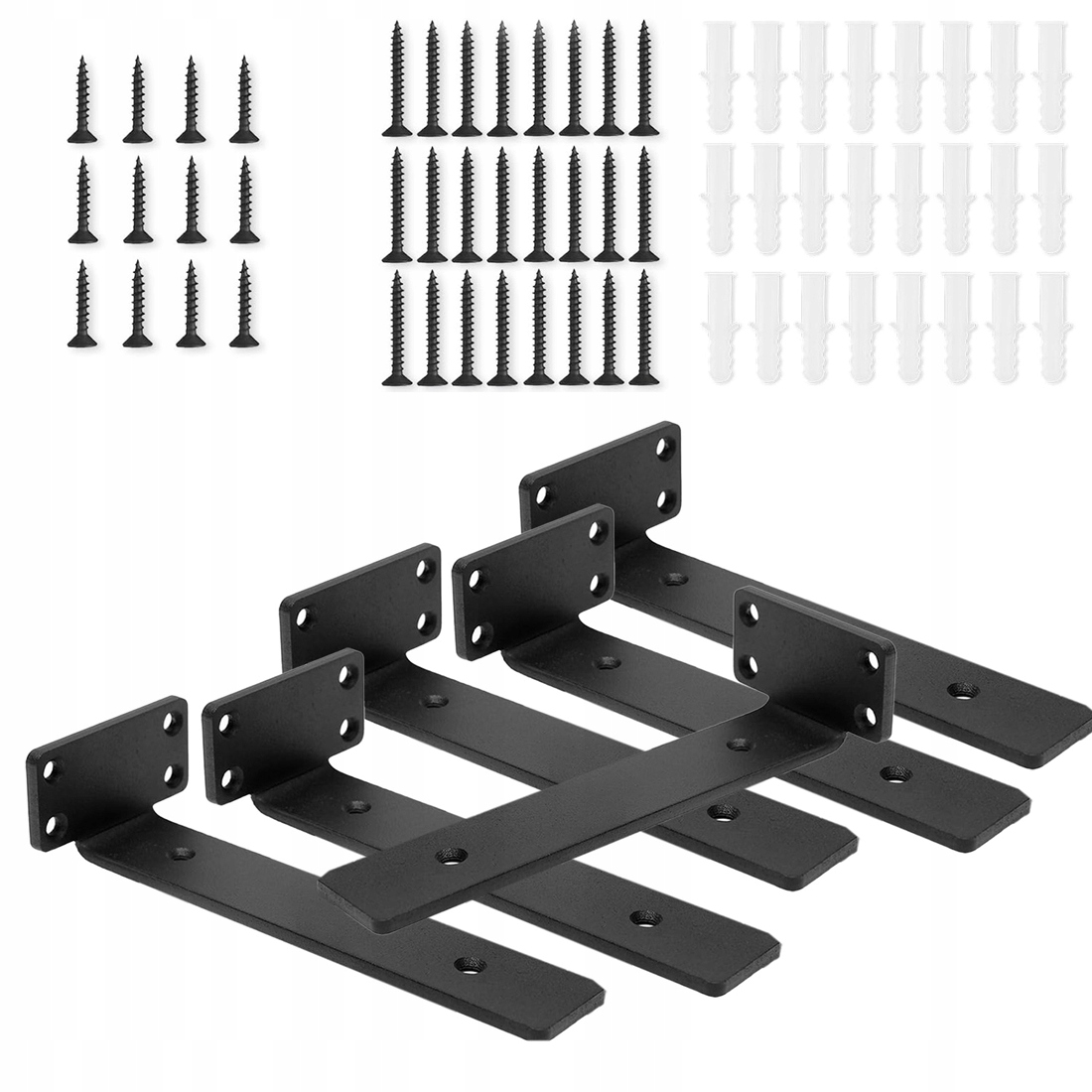 6 x Pevné podpěry police Skrytá podpěra L konzola pro nástěnnou polici, 8"